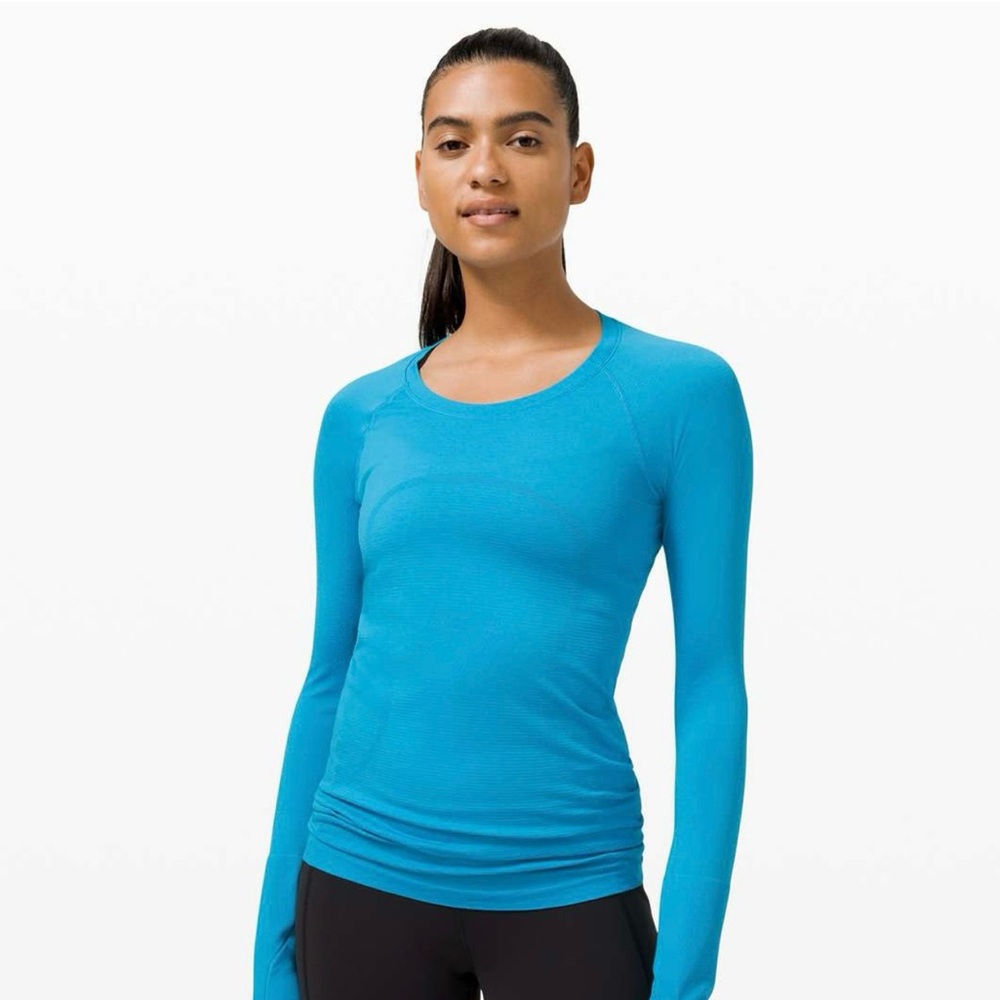 Lululemon Athletica Blue Fitted Long Sleeve Tee
